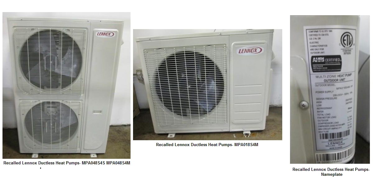 Lennox Ductless Heat Pumps Recalled Due to Fire Hazard