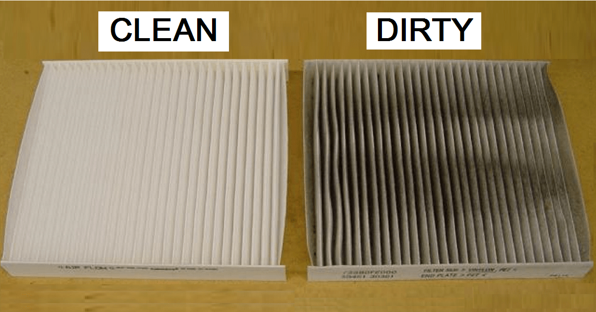View of Clean versus Dirty Home Air Filter